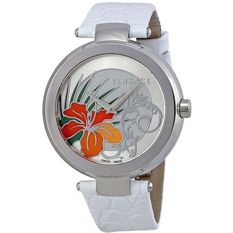 versace mystique ladies watch|Versace Mystique Silver Hibiscus Dial White Leather Ladies .